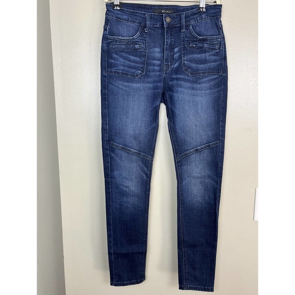 KanCan Dark Wash Moto Ankle Jeans women's Size 9/28 - Picture 2 of 6